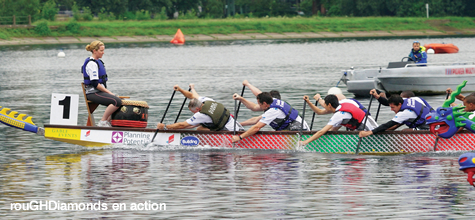 Dragon boating for charity
in the UK