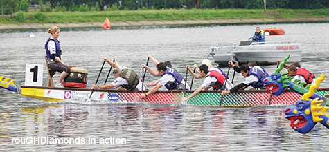 Dragon boating for charity
in the UK